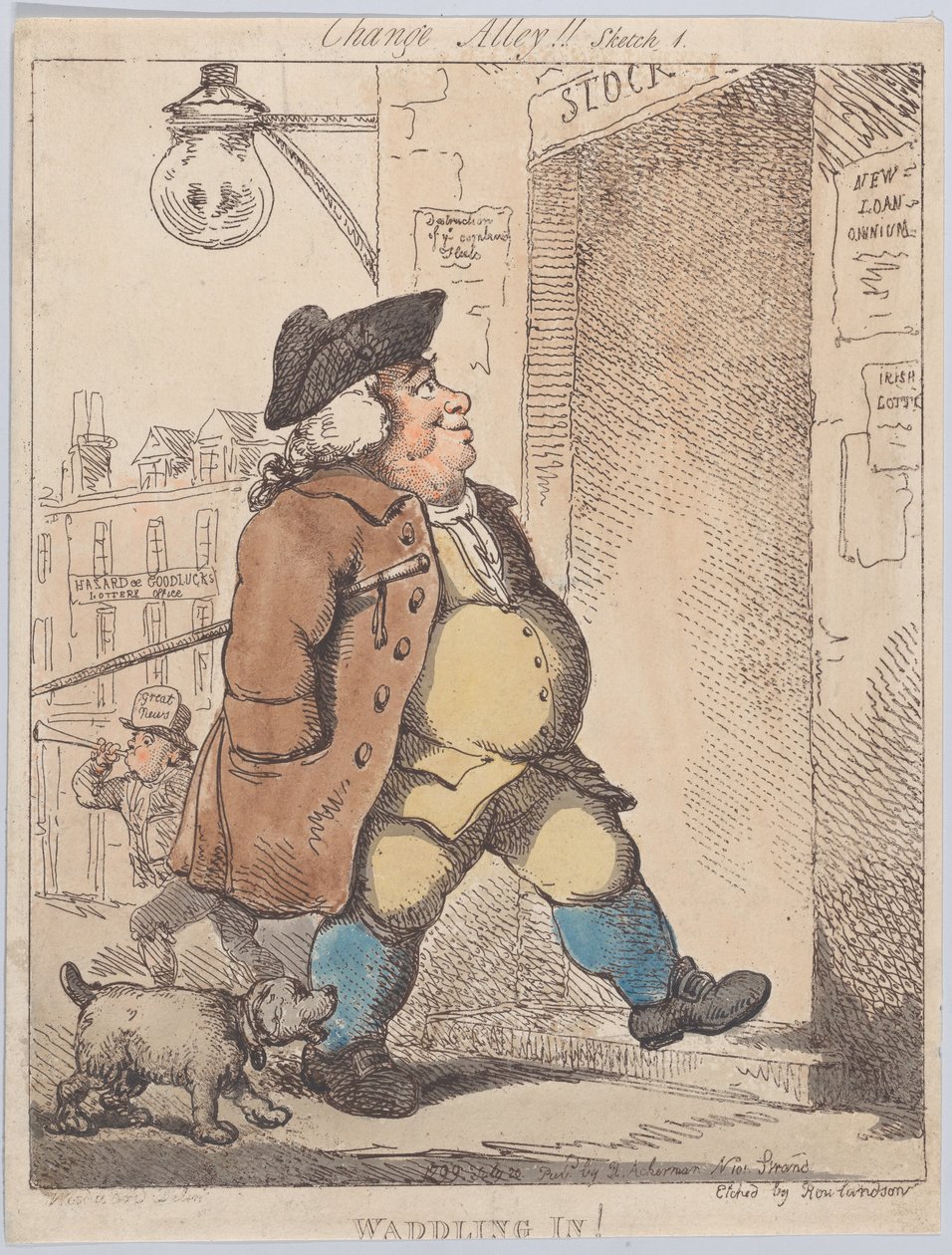 ¡Entrando a Trompicones!, 1 de agosto de 1799 de Thomas Rowlandson