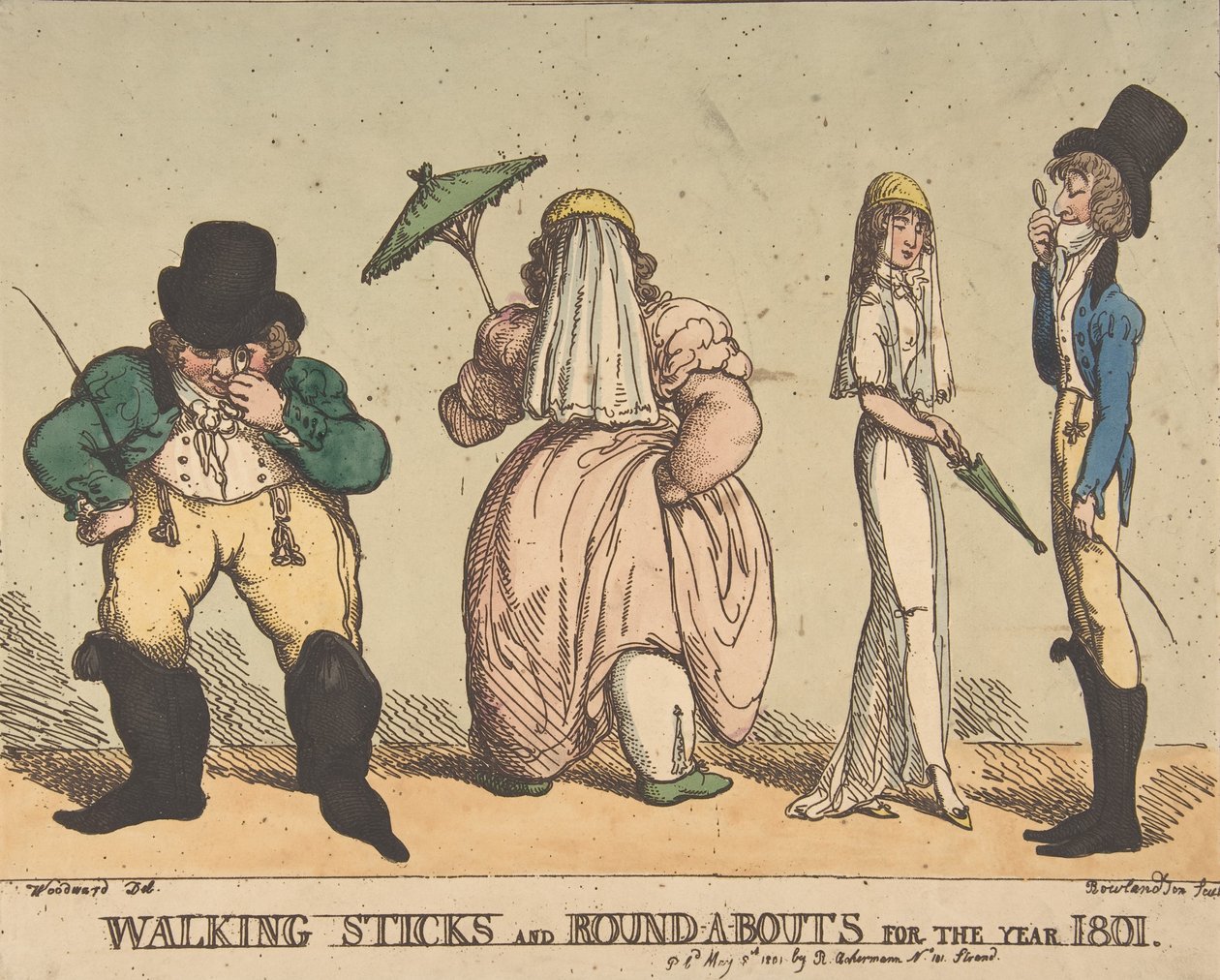 Bastones y Round-A-Bouts para el año 1801 de Thomas Rowlandson