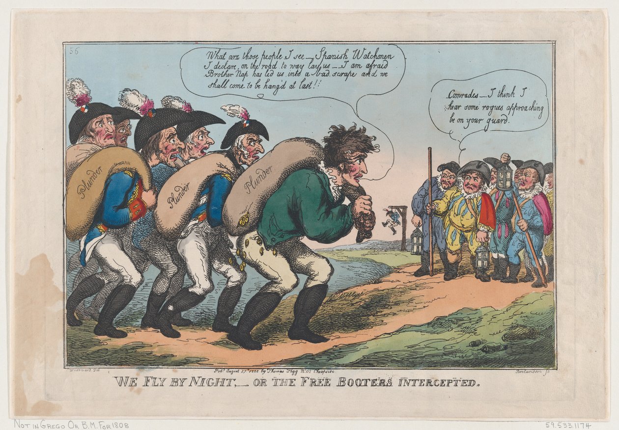 Volamos de Noche, o los Corsarios Interceptados, 27 de agosto de 1808 de Thomas Rowlandson
