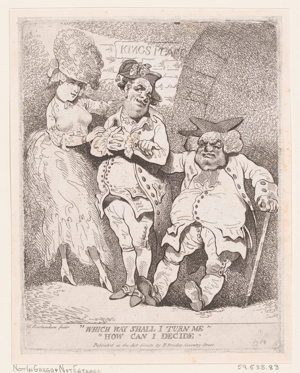 ¿Hacia dónde debo girar? ¿Cómo puedo decidir?, ca. 1780 de Thomas Rowlandson