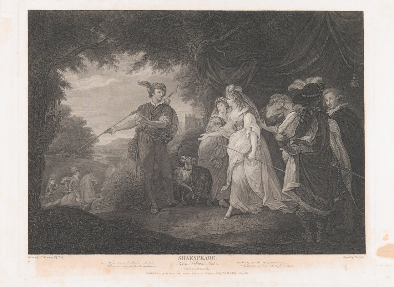 La princesa, Rosalina, etc. Shakespeare, Trabajos de amor perdidos..., primera publicación 1793, reeditado 1852 de Thomas Ryder
