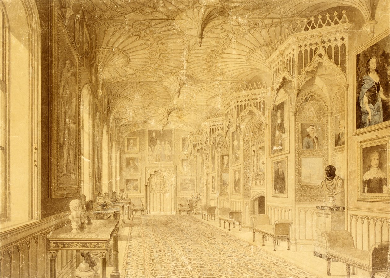 Galería Larga en Strawberry Hill, Twickenham de Thomas Sandby