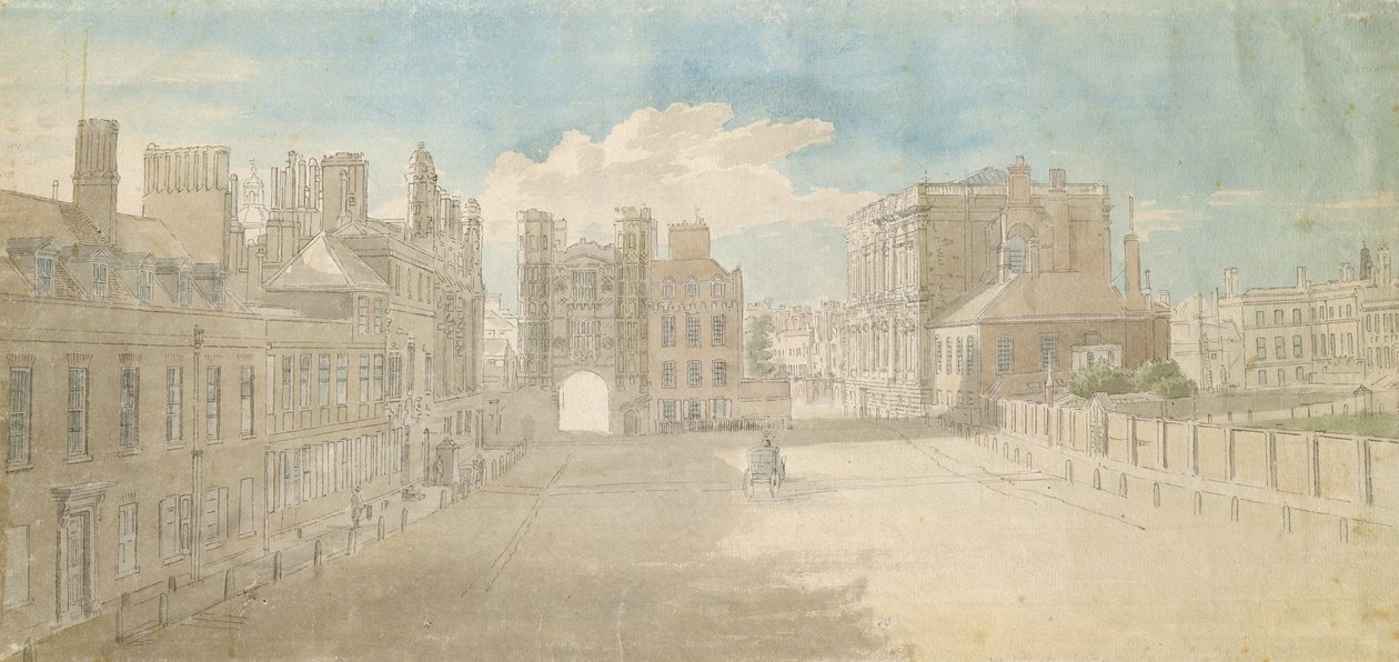 Whitehall, Puerta de Holbein y Casa de Banquetes a la derecha de Thomas Sandby