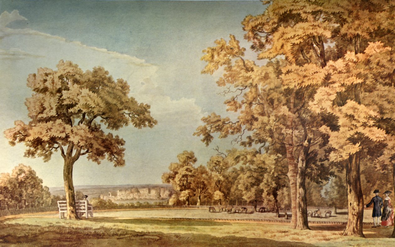 Castillo de Windsor desde el Gran Parque cerca del final del Long Walk, 1740-1798, 1934 de Thomas Sandby