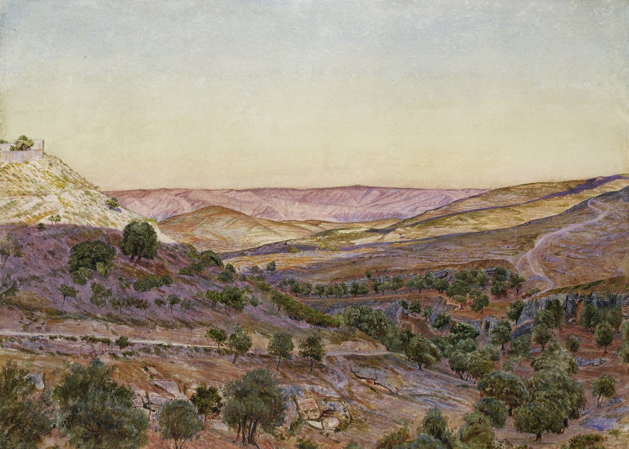 Las colinas de Moab y el valle de Hinnom, 1854 de Thomas Seddon