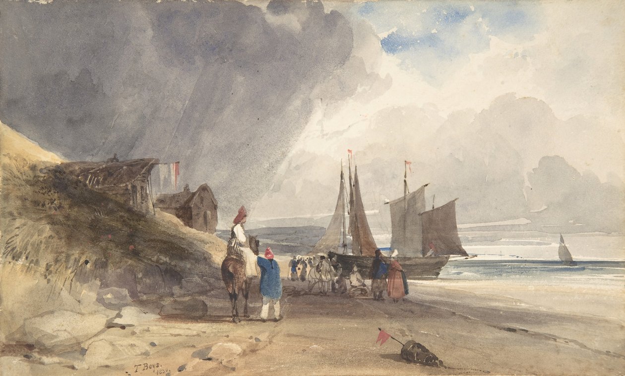 Figuras en una playa, norte de Francia de Thomas Shotter Boys