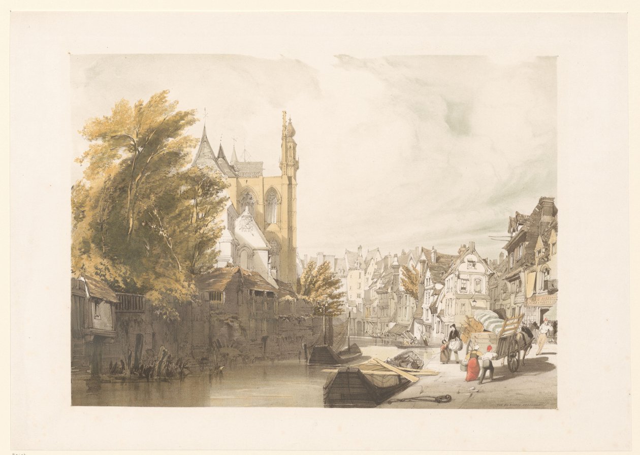 Vista de la Rue de Rivage en Abbeville de Thomas Shotter Boys