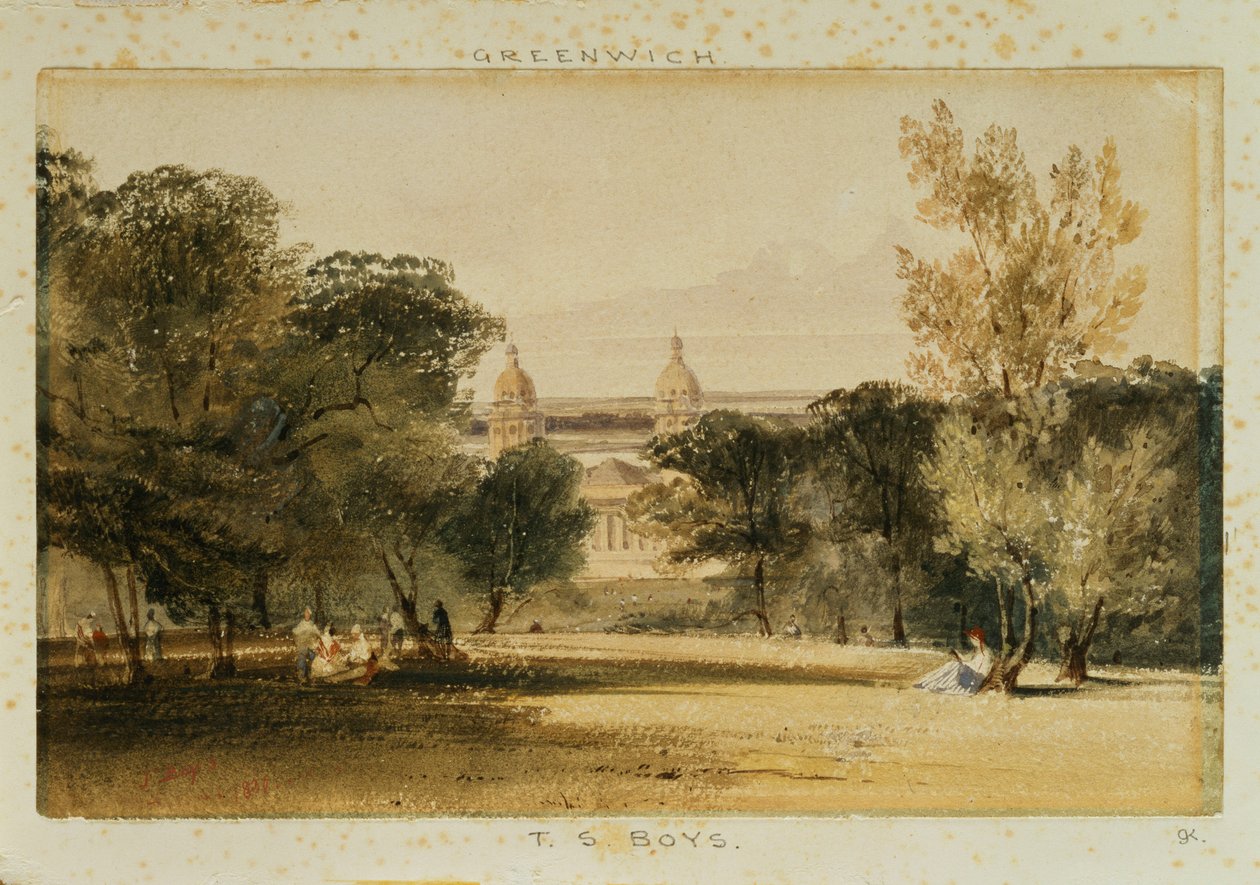 Hospital de Greenwich desde el parque, 1830 de Thomas Shotter Boys