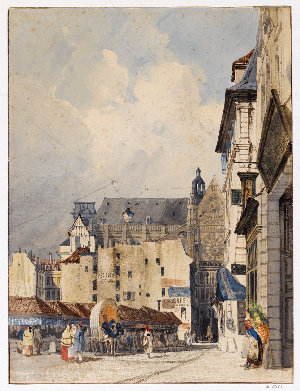 La rue des Prouvaires y la iglesia de Saint-Eustache de Thomas Shotter Boys
