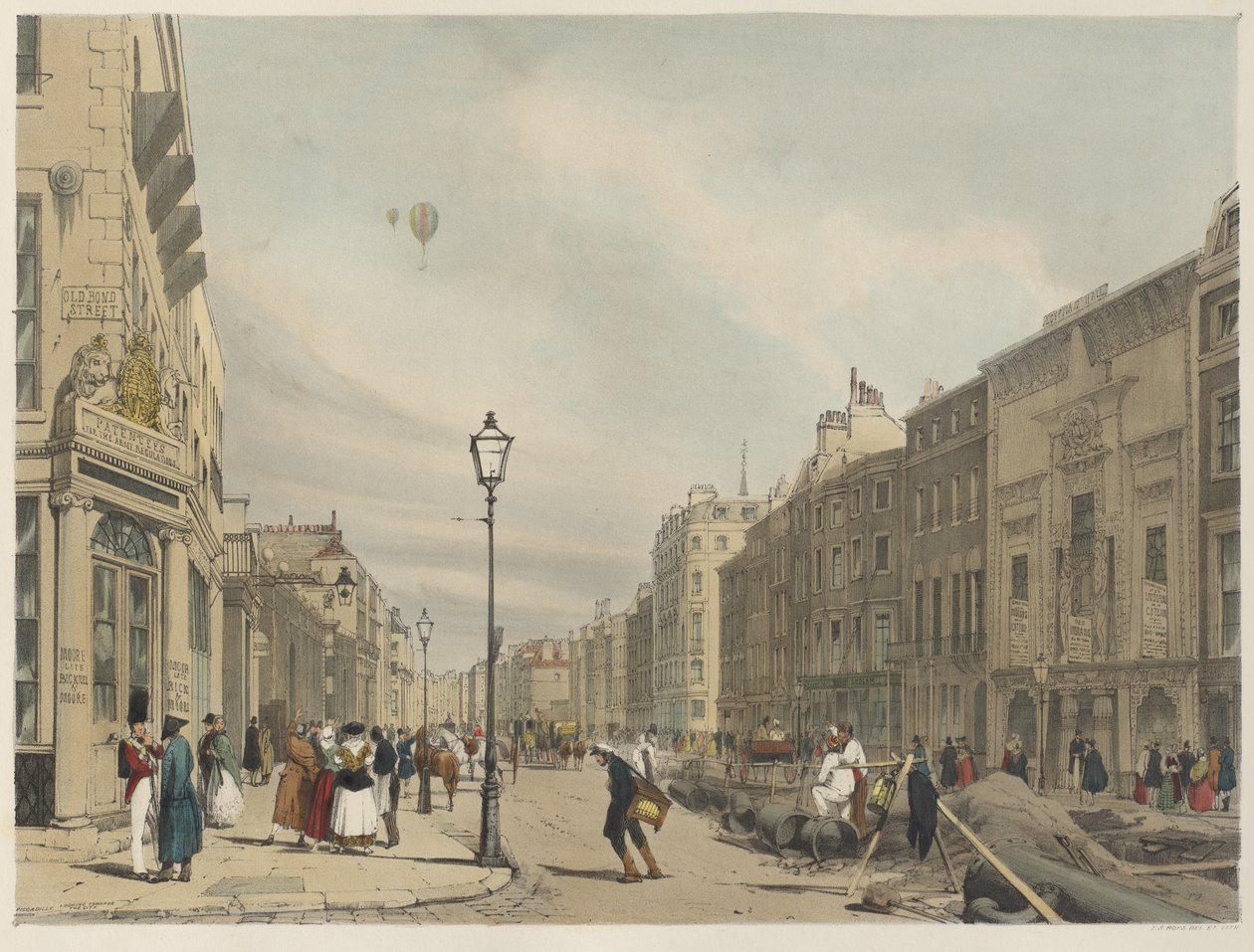 Londres tal como es: Piccadilly, mirando hacia el este hacia la ciudad de Thomas Shotter Boys