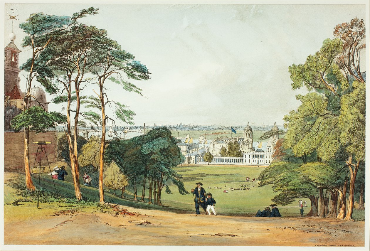 Londres, desde Greenwich, placa cinco de Vistas originales de Londres tal como es de Thomas Shotter Boys