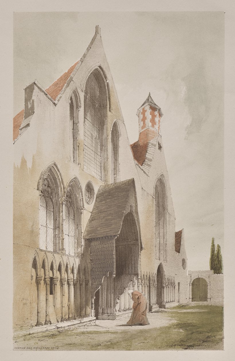 Arquitectura pintoresca en París, Gante, Amberes, Ruan: Hospicio de los Ancianos, Gante, Bélgica de Thomas Shotter Boys