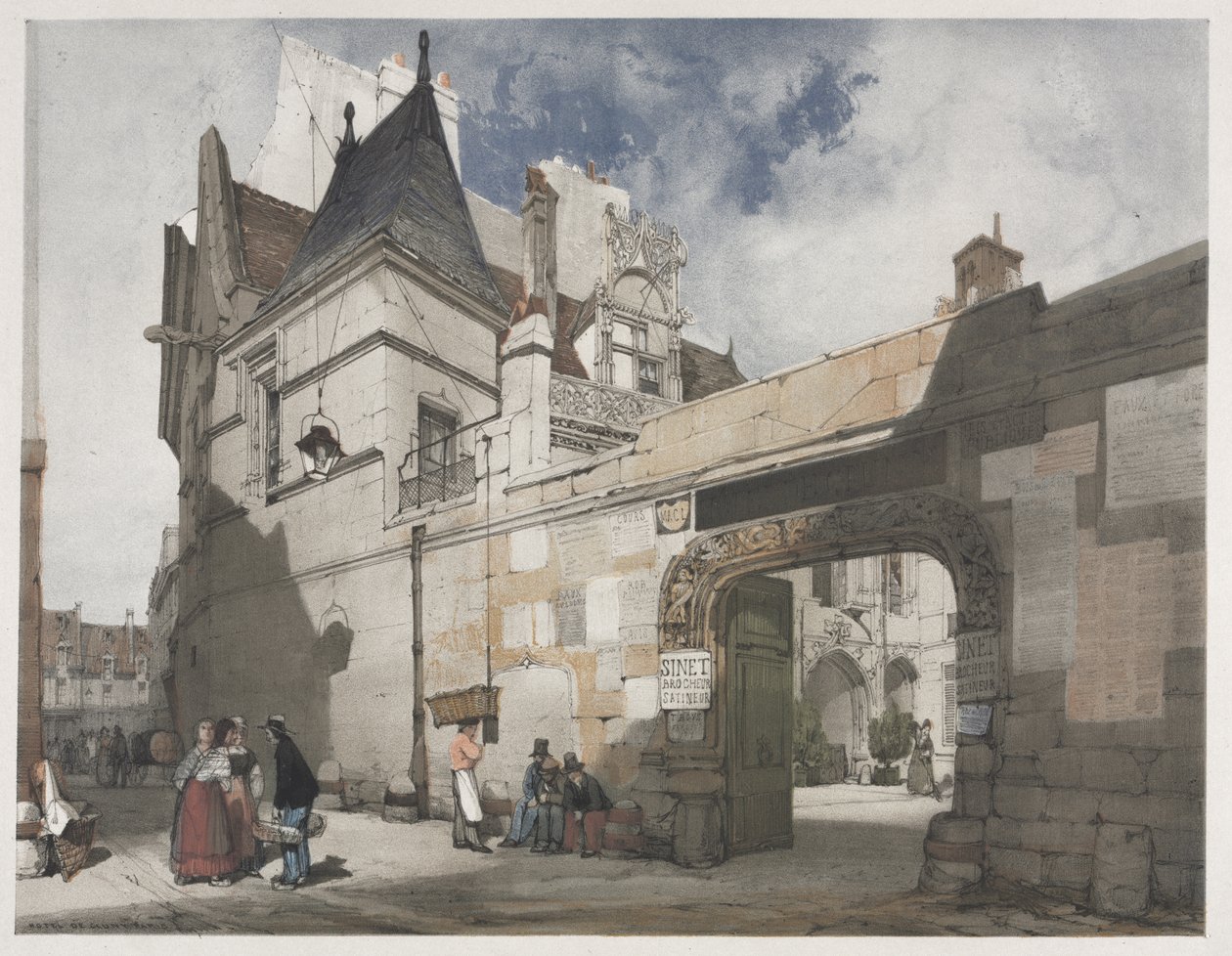 Arquitectura pintoresca en París, Gante, Amberes, Rouen: Hôtel de Cluny, París de Thomas Shotter Boys