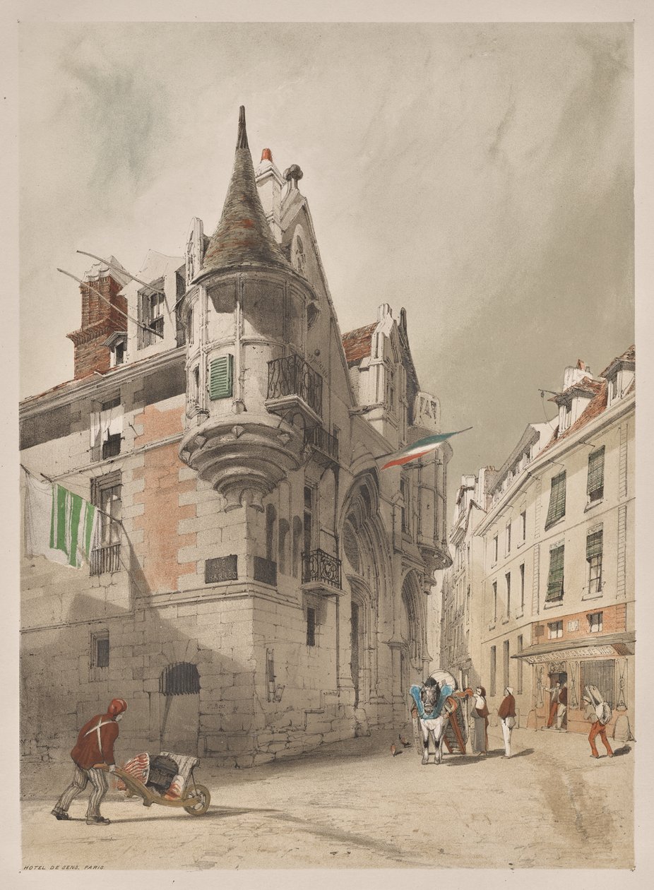Arquitectura pintoresca en París, Gante, Amberes, Rouen: Hôtel de Sens, París de Thomas Shotter Boys