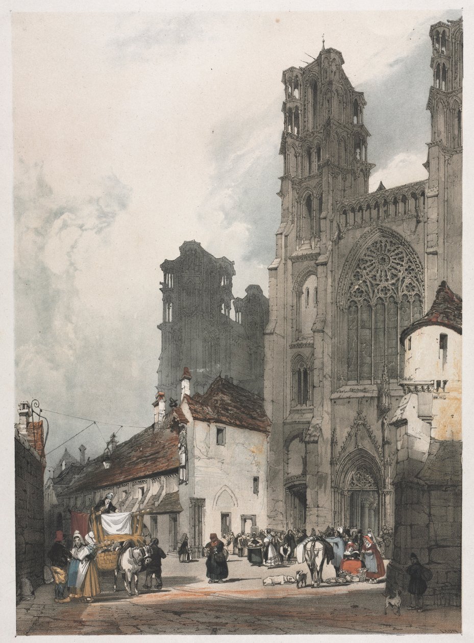 Arquitectura pintoresca en París, Gante, Amberes, Rouen: Laon, Francia, 1839 de Thomas Shotter Boys