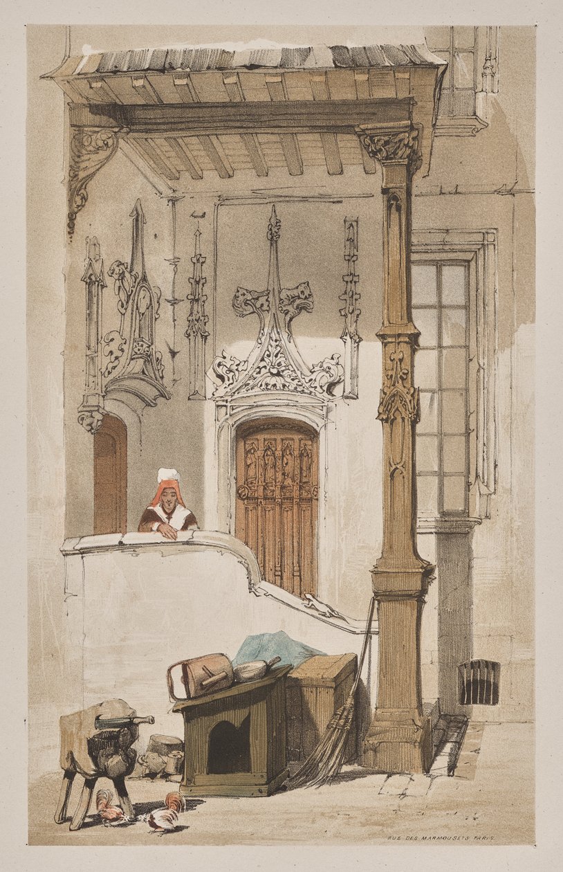 Arquitectura Pintoresca en París, Gante, Amberes, Ruan: Rue des Marmousets, París de Thomas Shotter Boys