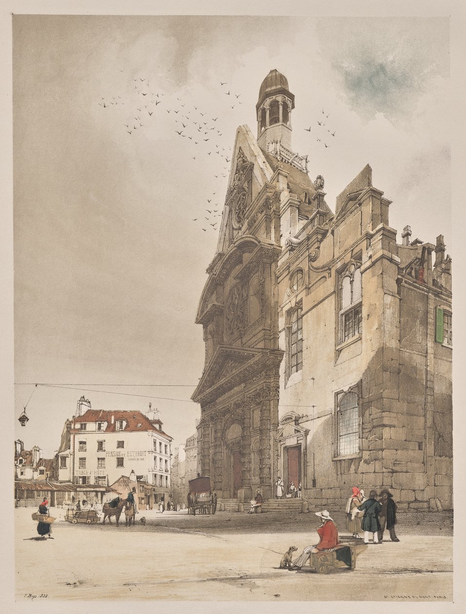 Arquitectura pintoresca en París, Gante, Amberes, Ruan: St. Etienne du Mont, París de Thomas Shotter Boys