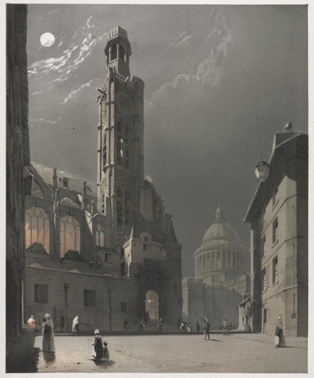 Arquitectura pintoresca en París, Gante, Amberes, Rouen: St. Etienne du Mont y el Panteón, París de Thomas Shotter Boys