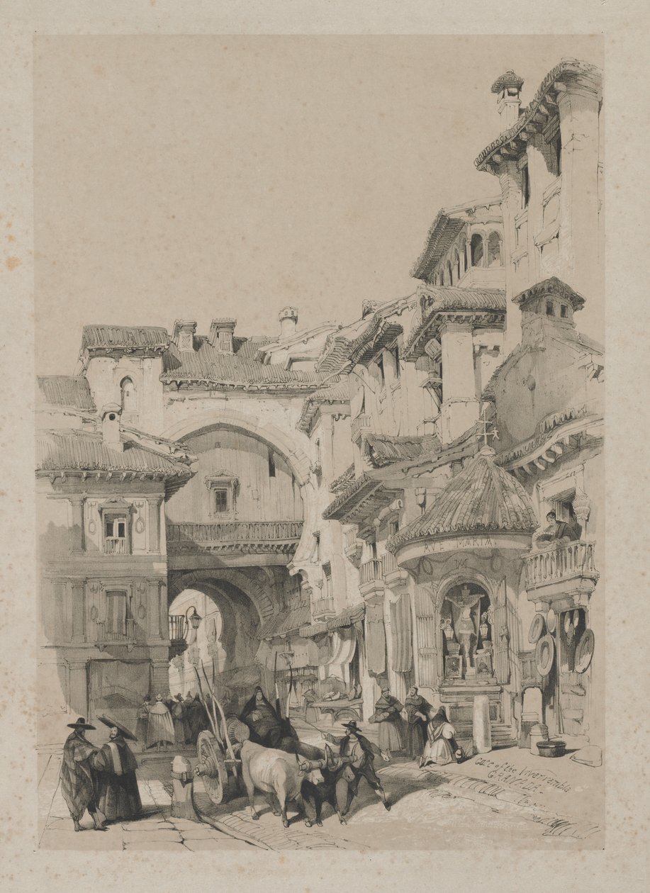 Bocetos pintorescos en España: Puerta de la Vivarrambla, Granada, 1837 de Thomas Shotter Boys