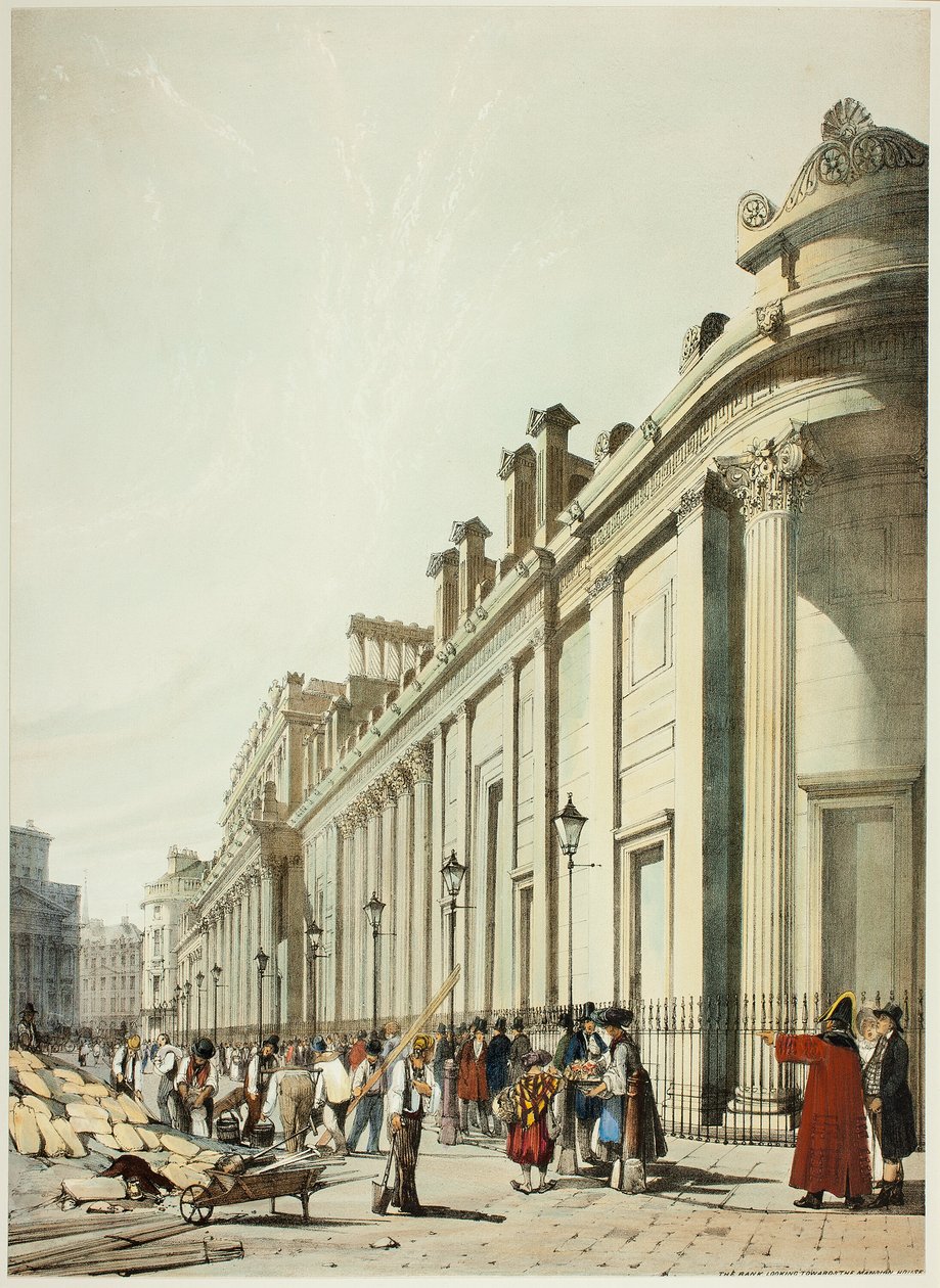 El Banco Mirando Hacia la Mansion House, de Vistas Originales de Londres como Es de Thomas Shotter Boys
