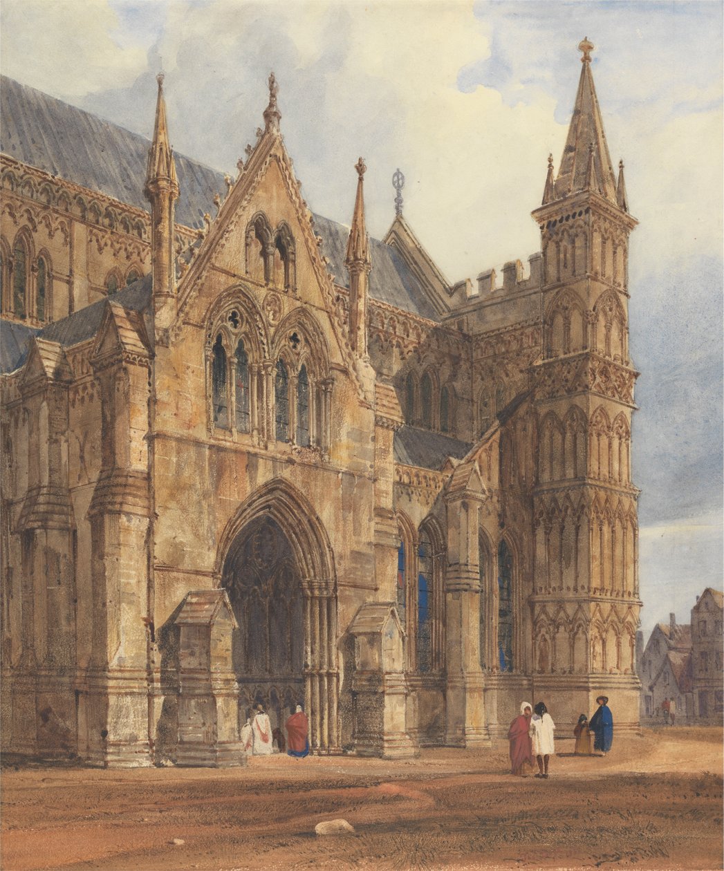 El pórtico noroeste de la catedral de Salisbury de Thomas Shotter Boys