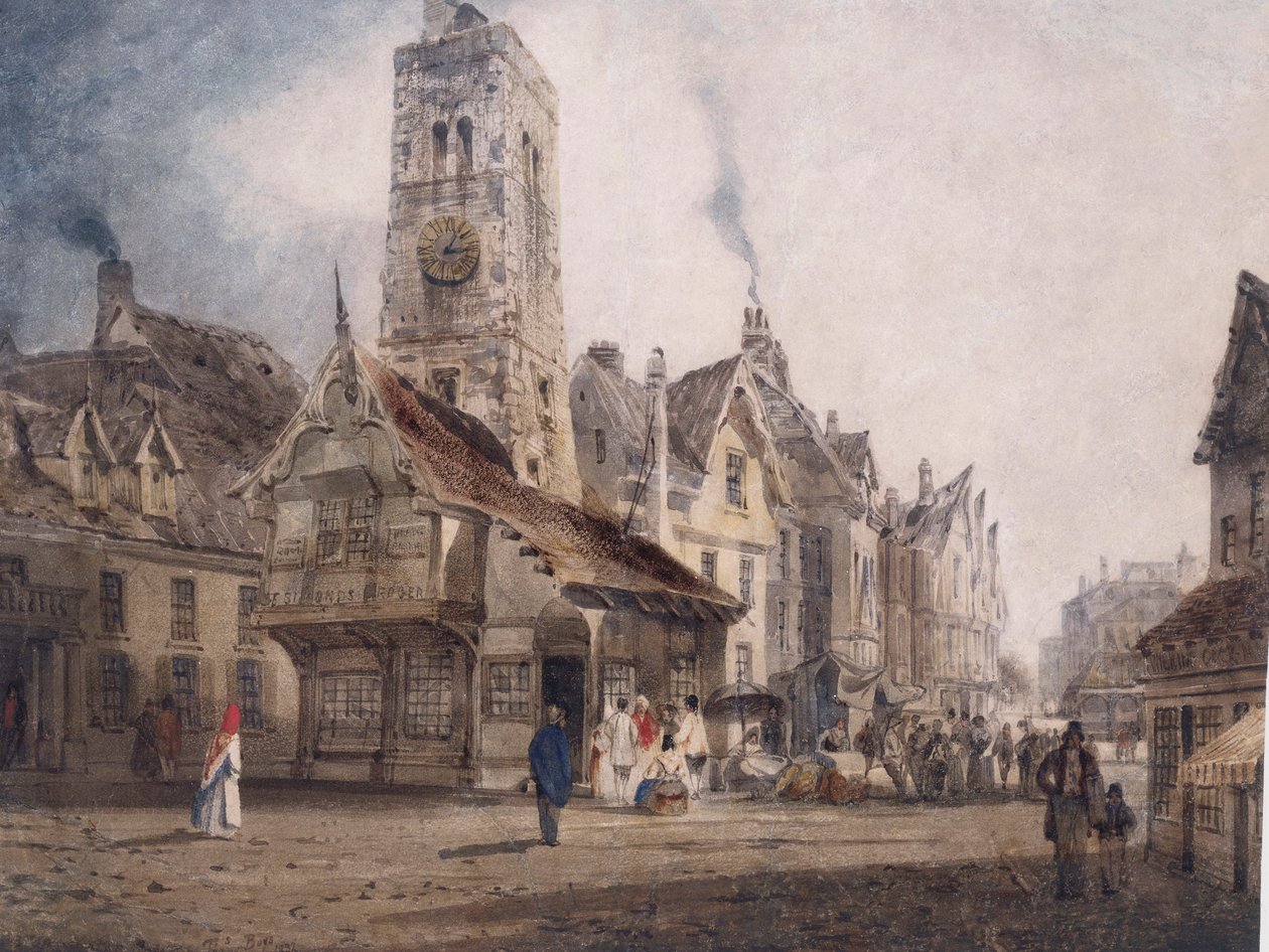 Vista de una Plaza del Mercado, c.1832 de Thomas Shotter Boys