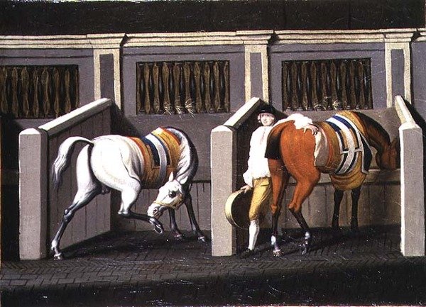 Interior de establo (uno de un par) de Thomas Spencer