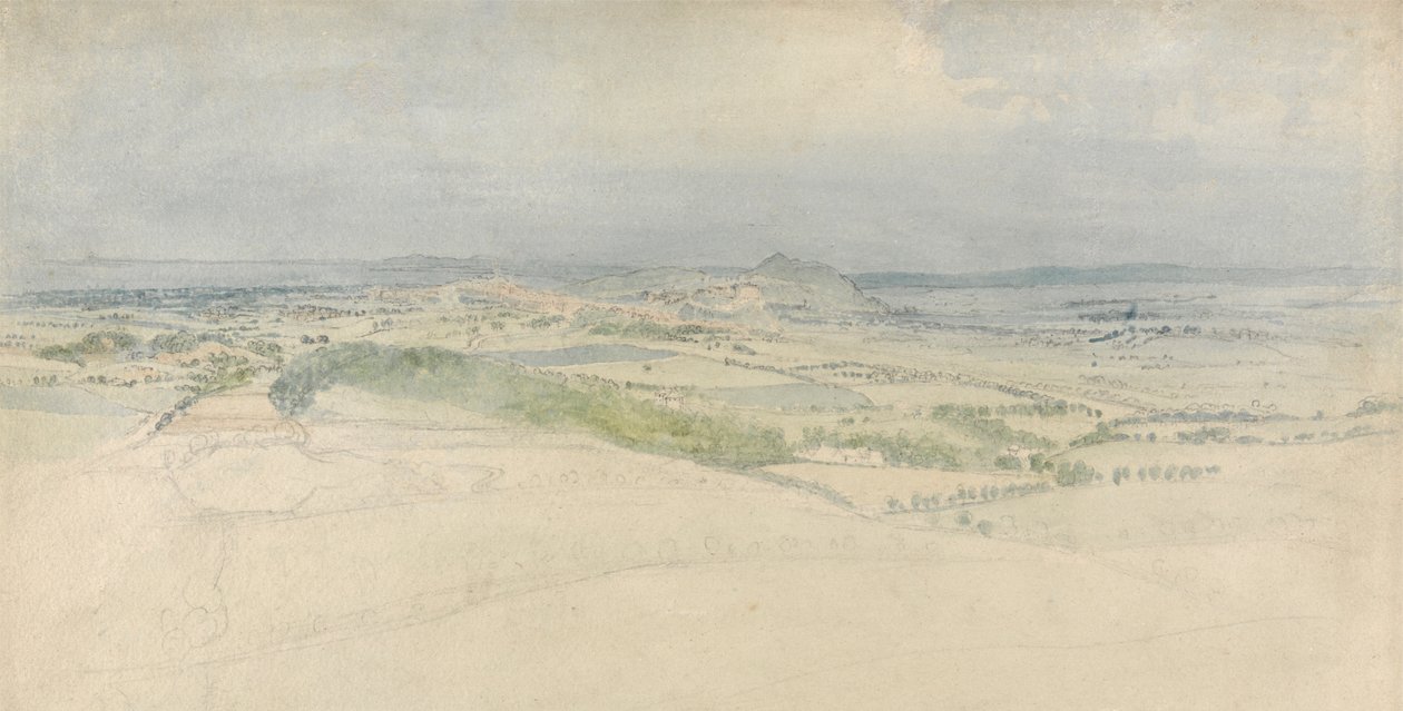 Una vista lejana de Edimburgo de Thomas Stothard