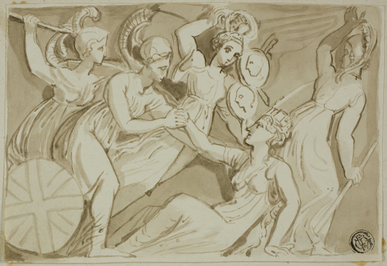 Guerreras viniendo en ayuda de Britannia de Thomas Stothard