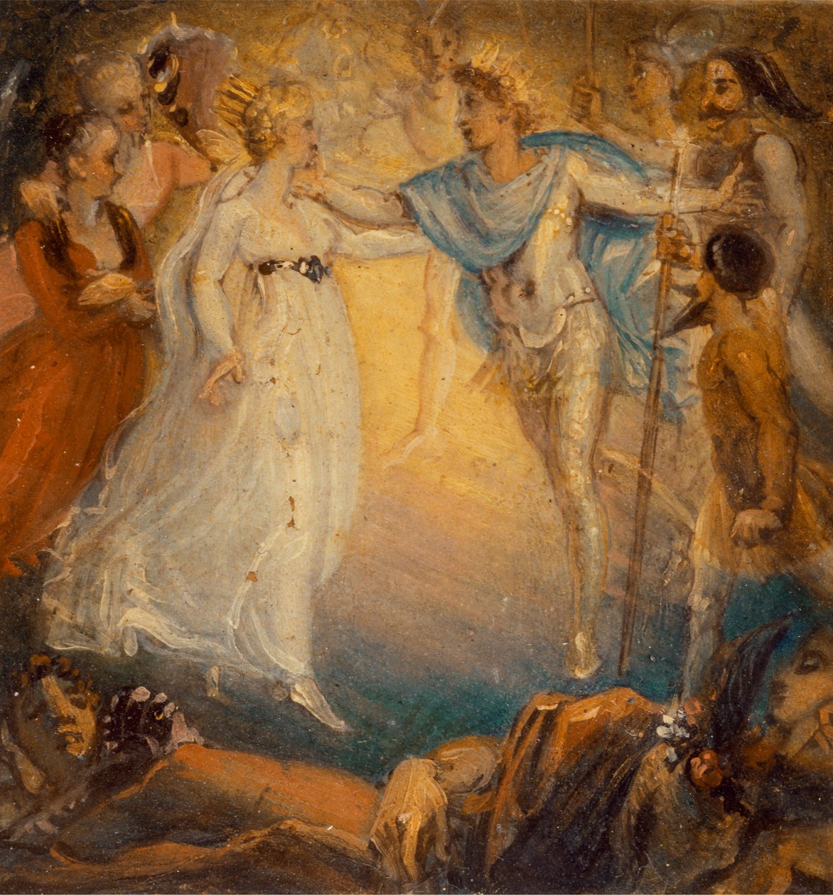 Oberón y Titania de "Sueño de una noche de verano", Acto IV, Escena i de Thomas Stothard