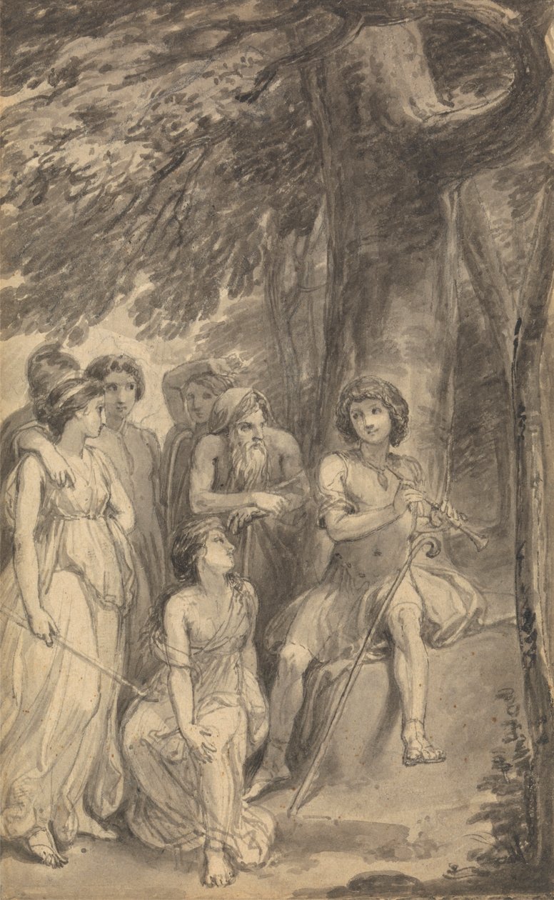 Una de las seis ilustraciones de "Las aventuras de Telémaco hijo de Ulises" de Fenelón de Thomas Stothard