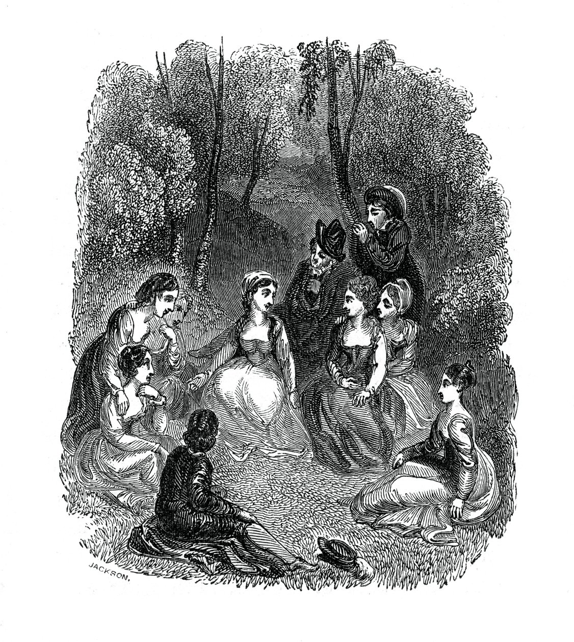 Escena de la introducción a El Decamerón de Giovanni Boccaccio, 1833 de Thomas Stothard