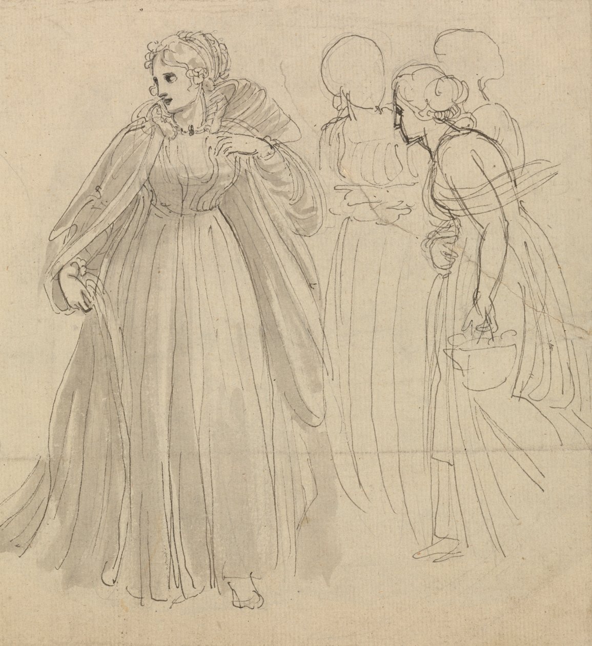 Estudio para ilustración - Una princesa con sus acompañantes de Thomas Stothard