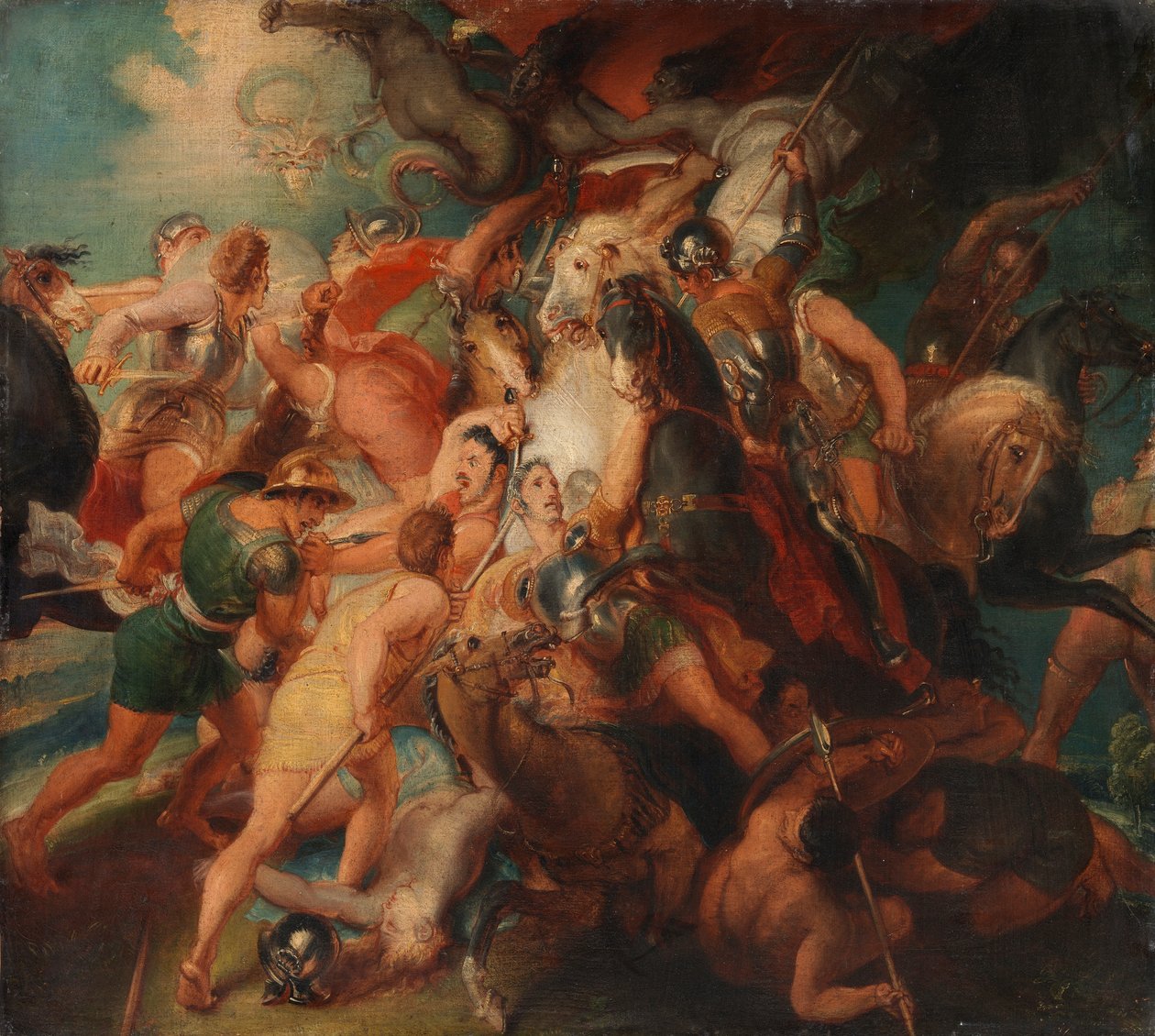 Los horrores de la guerra, boceto para el mural de Burghley House de Thomas Stothard