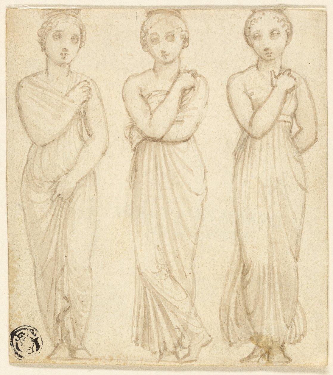 Tres figuras femeninas drapeadas de Thomas Stothard