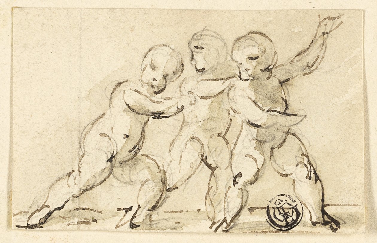 Tres putti jugando de Thomas Stothard
