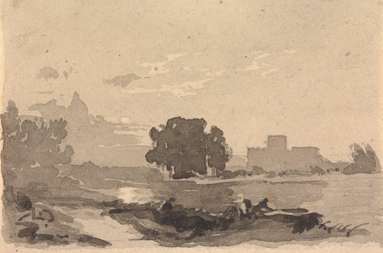 Paisaje con castillo al fondo de Thomas Sully