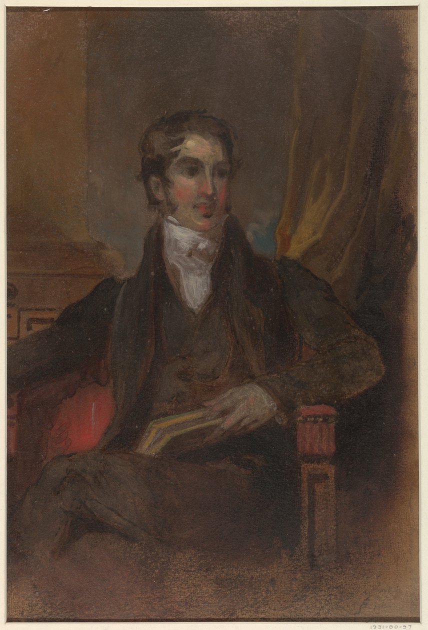 Estudio para "Retrato de James Cornell Biddle," Museo de Bellas Artes, Houston, TX de Thomas Sully