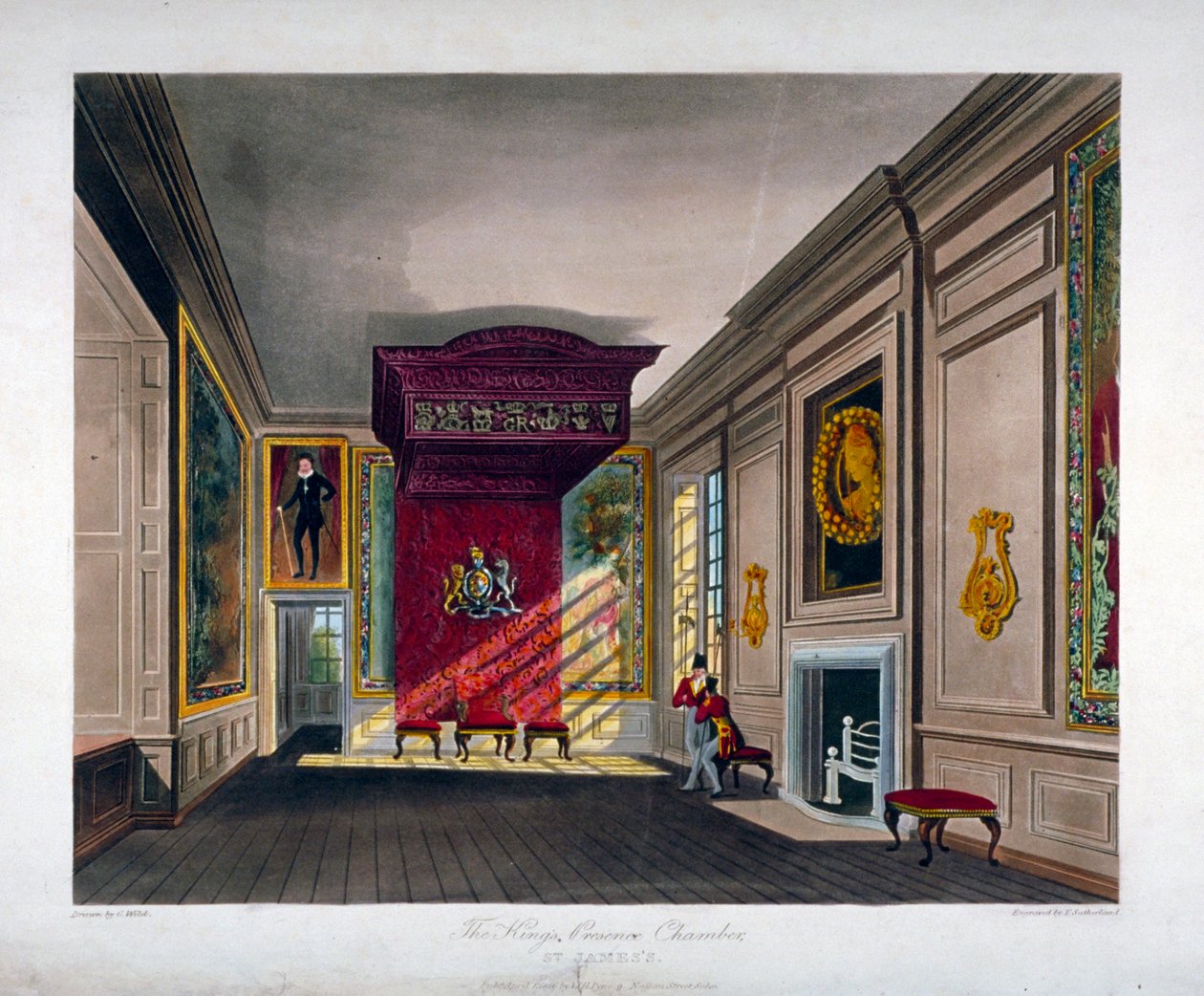 Vista interior del Palacio de St James, Westminster, Londres, 1816 de Thomas Sutherland