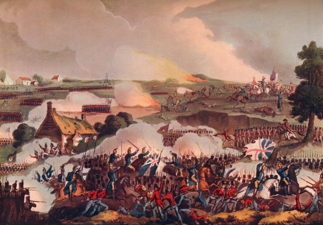 El centro del ejército británico en acción en la batalla de Waterloo, siglo XIX, 1909 de Thomas Sutherland