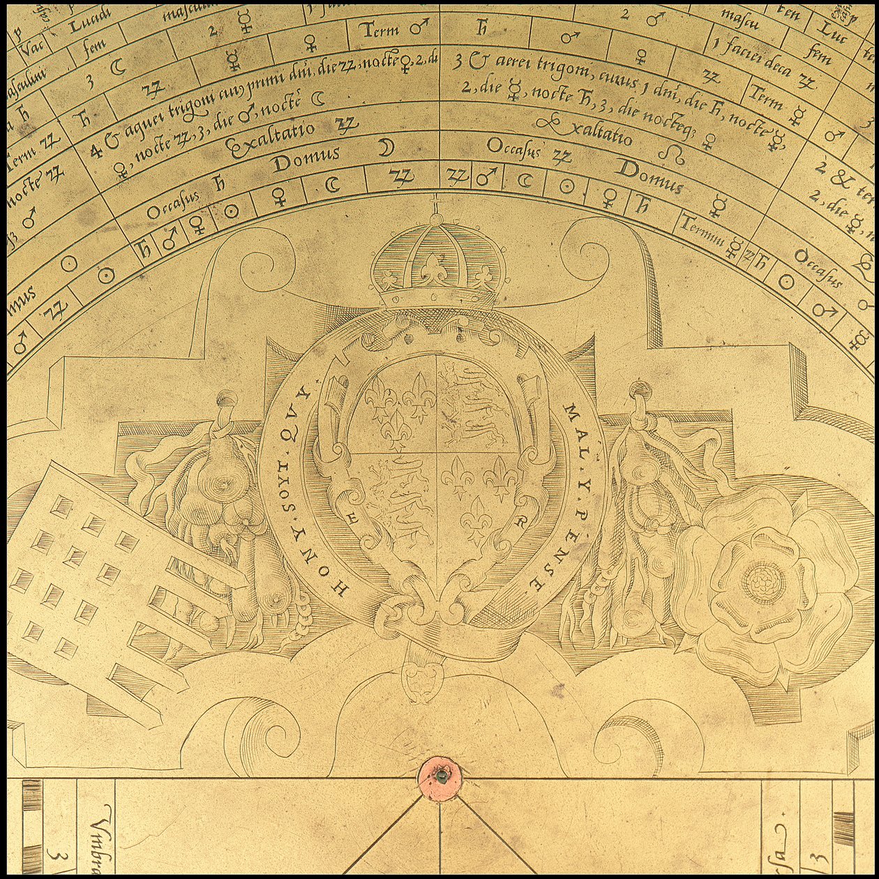Astrolabio: detalle anverso, c.1552 (bronce) de Thomas & Sutton Henry (c.1624-65) Gemini