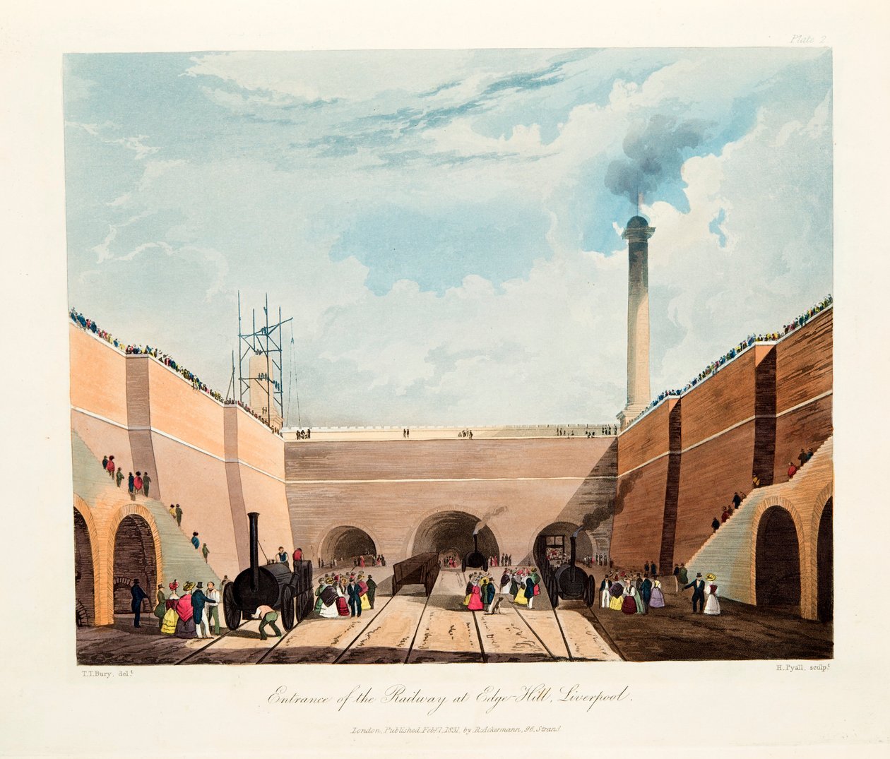 Entrada del ferrocarril en Edge Hill, Liverpool, 1831 de Thomas Talbot Bury