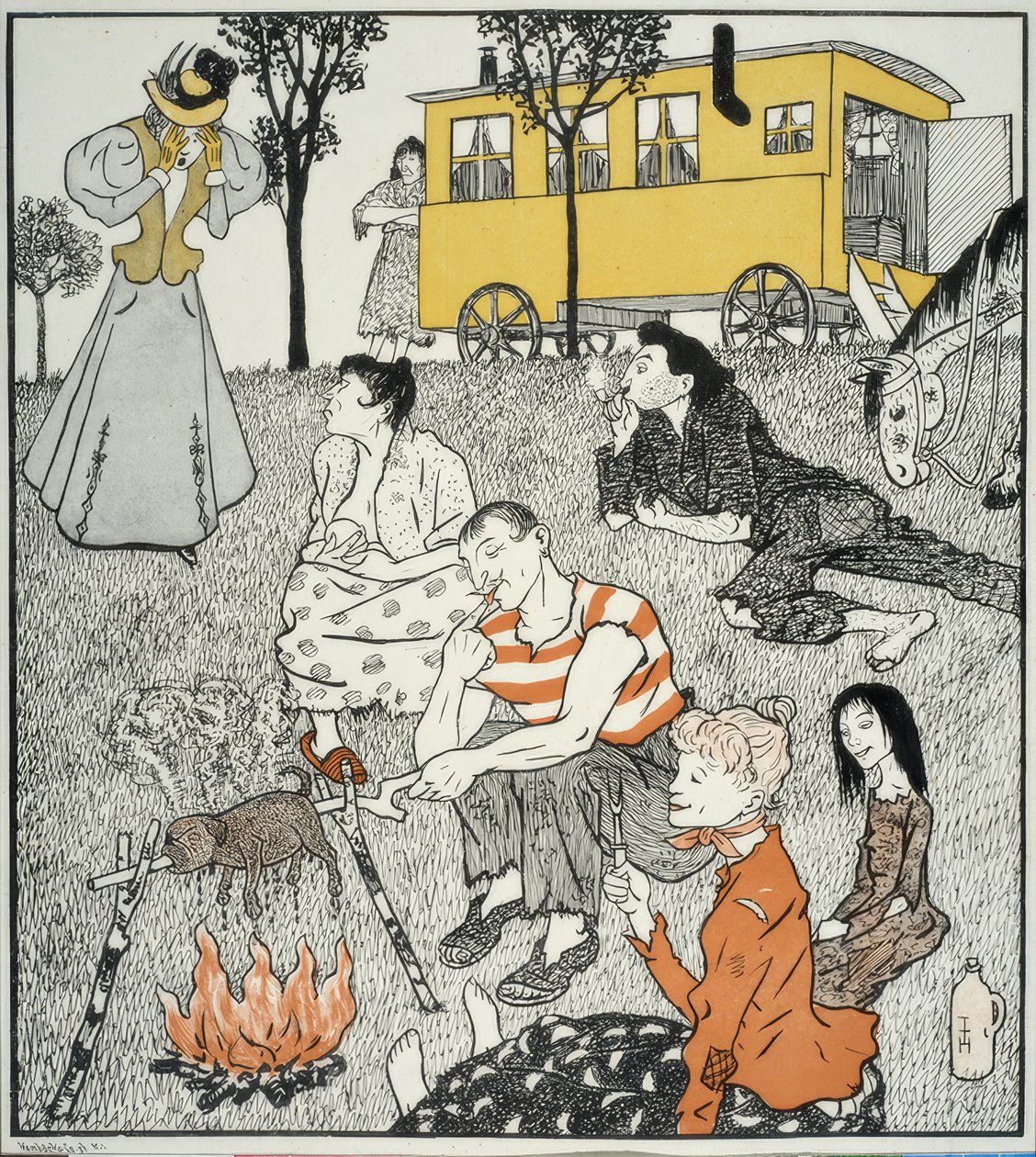 Un reencuentro. / ¡Oh Puzzi, tengo que encontrarte así! de Thomas Theodor Heine