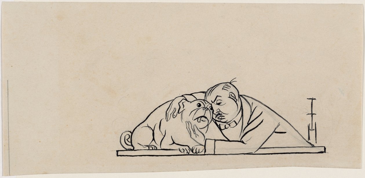 Autorretrato con un carlino de Thomas Theodor Heine