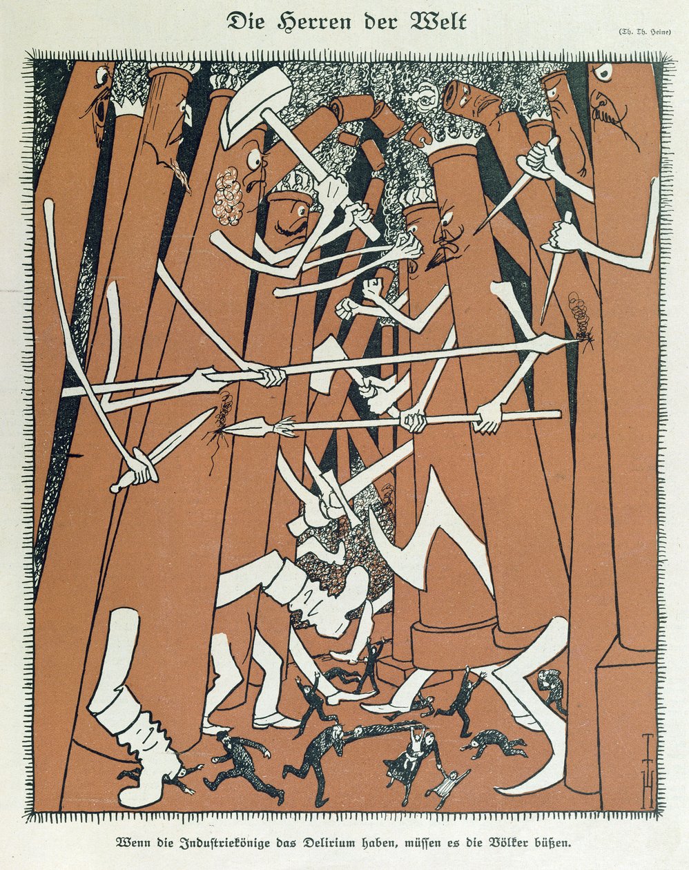Los amos del mundo", portada de la revista "Simplicissimus de Thomas Theodor Heine