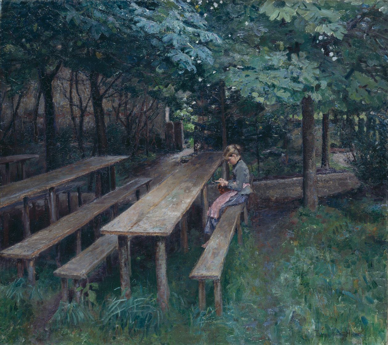 Cervecería al aire libre en Dachau de Thomas Theodor Heine