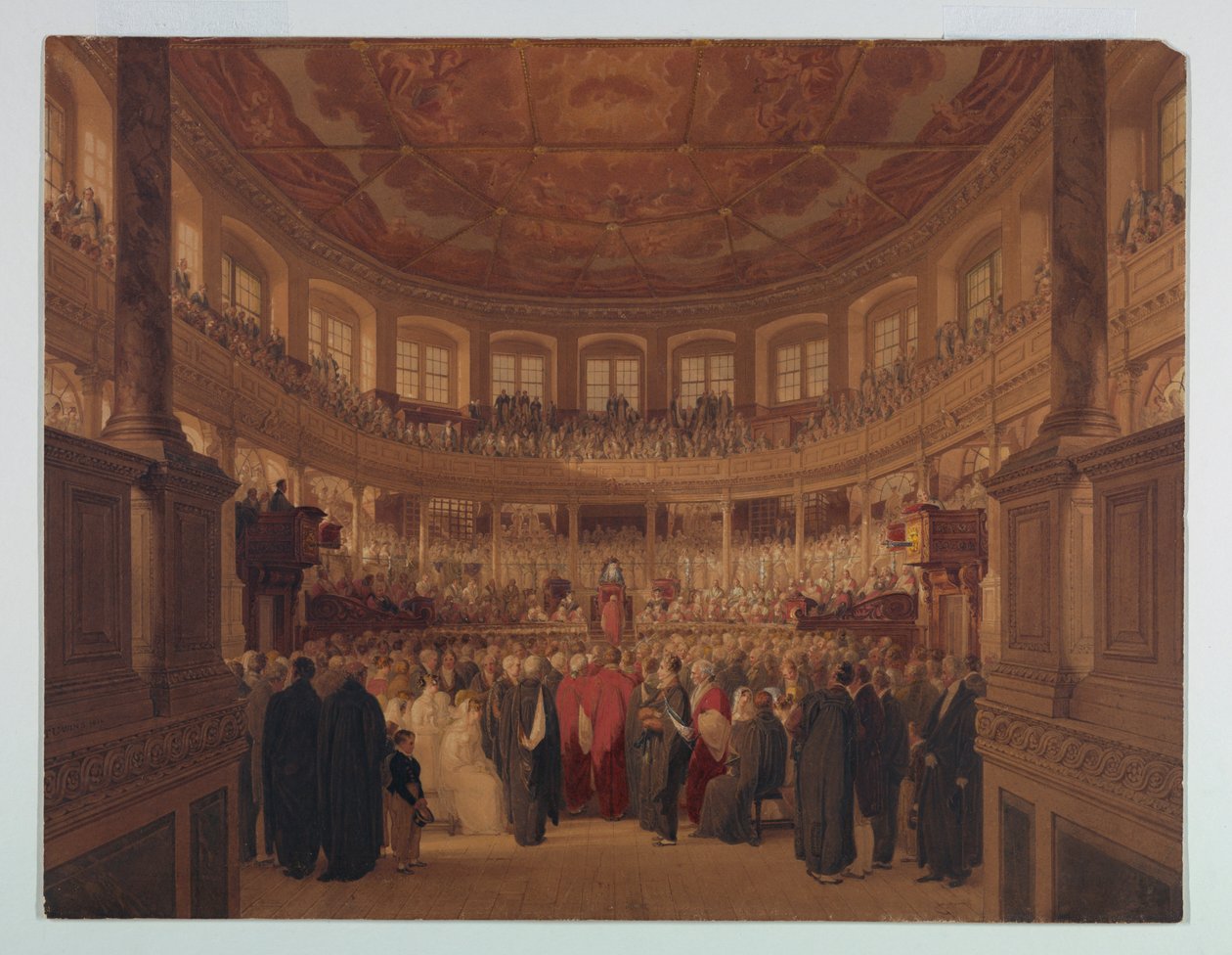 Dibujo, Encaenia en la Sheldonia, 1814 de Thomas Unwins
