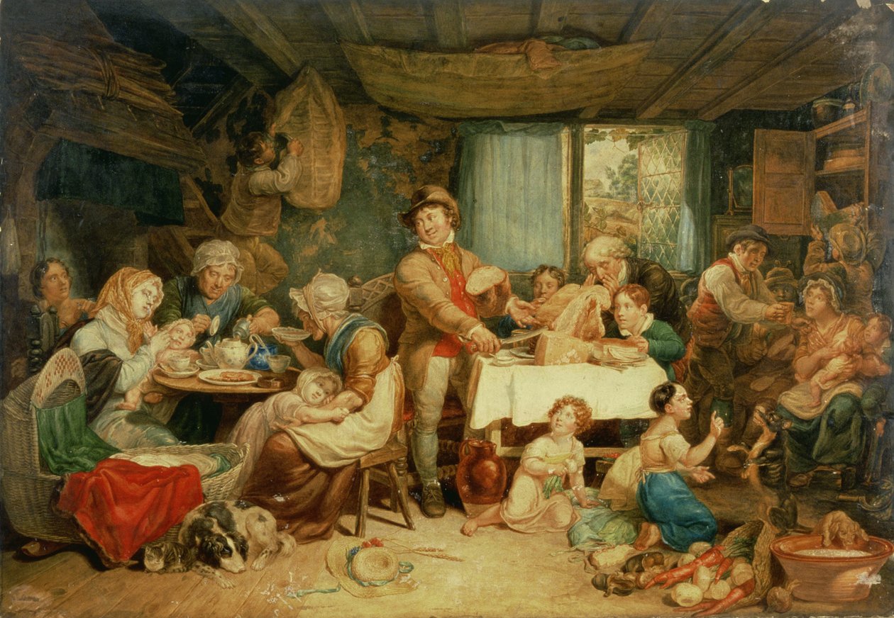 Viviendo de la grasa de la tierra, una fiesta campestre de Thomas Unwins