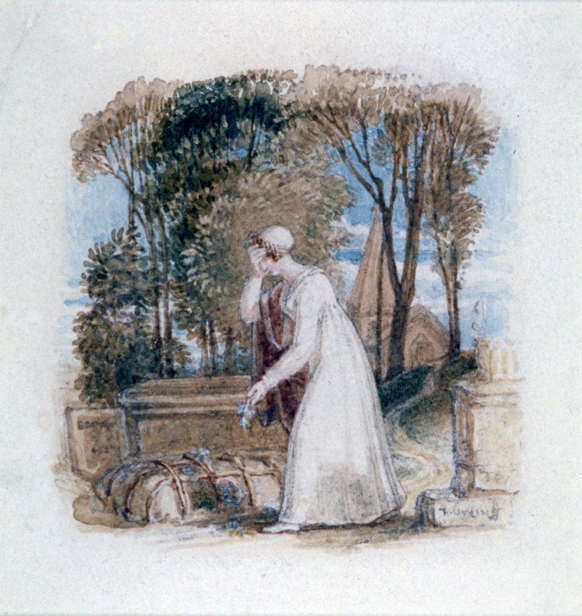 Constantia en la Tumba de Teodosio, siglo XIX de Thomas Uwins