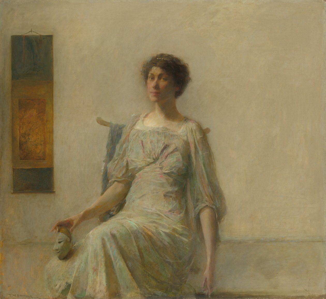 Dama con Máscara de Thomas Wilmer Dewing